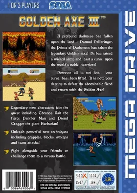 Golden Axe III (Japan) box cover back